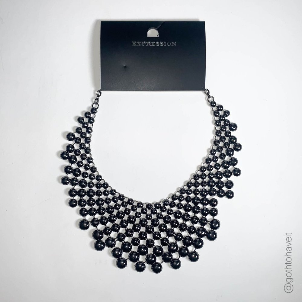 Expression Black Statement Necklace